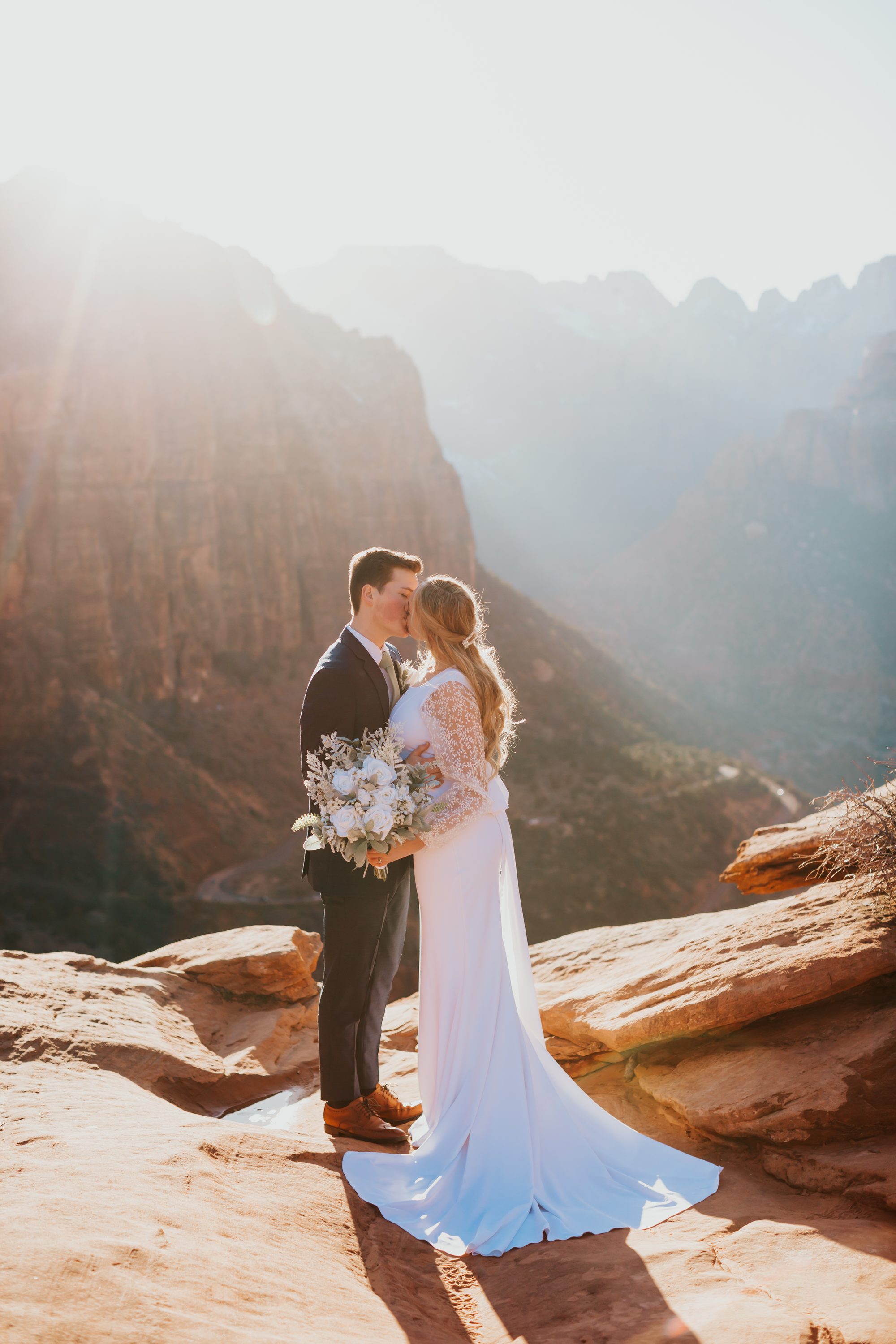 Annabelle and Jason together Zion elopement