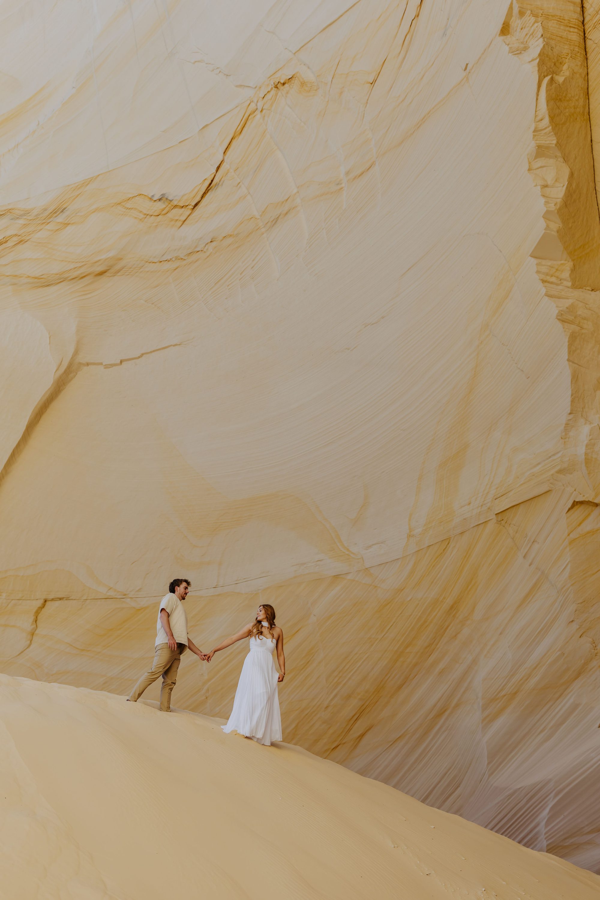 Couple in sandstone canyon